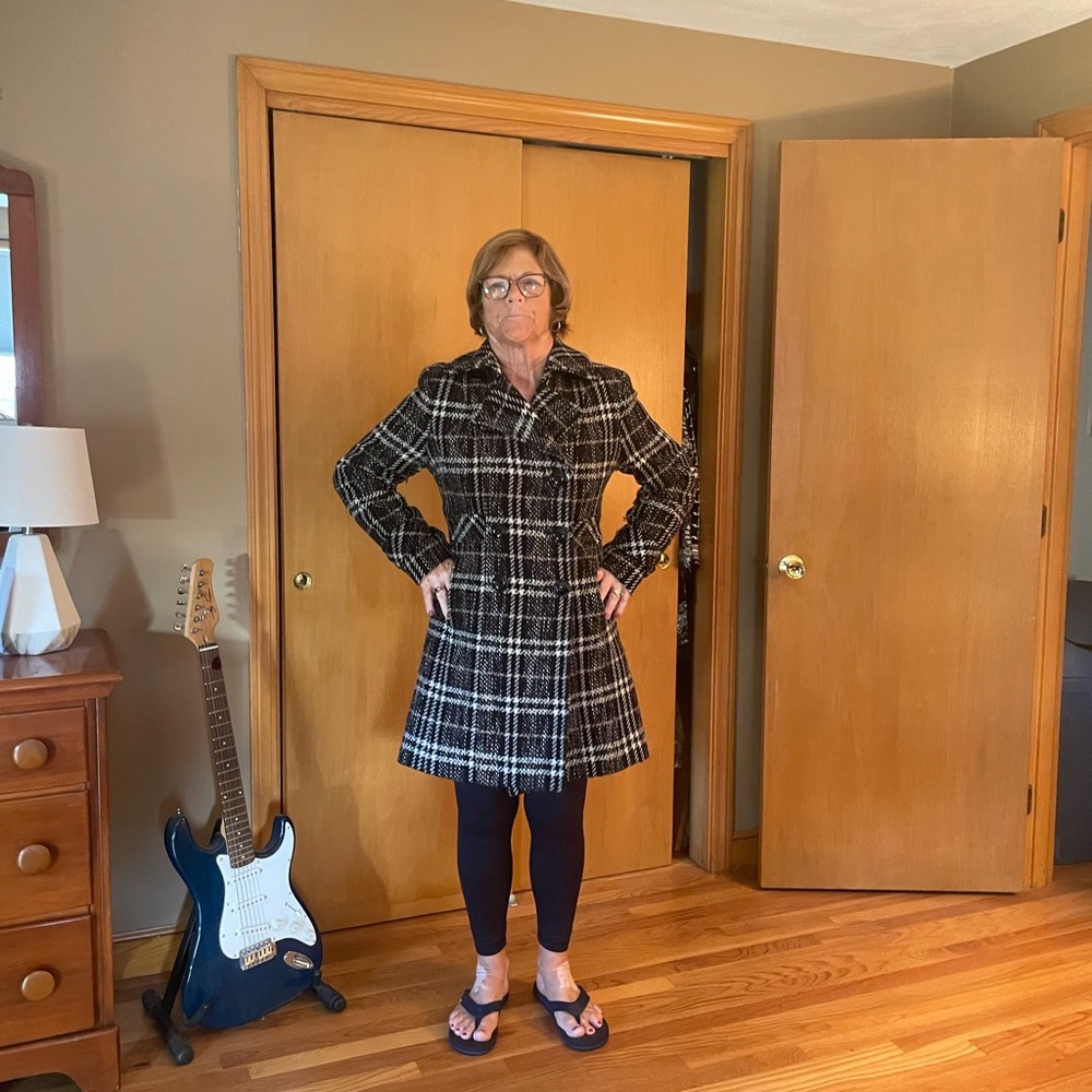 Wool-blend plaid coat - Picture 3 of 7